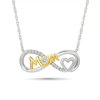 Diamond Infinty Mom Heart Pendant