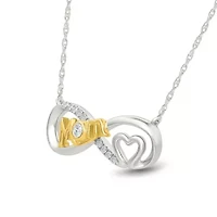 Diamond Infinty Mom Heart Pendant
