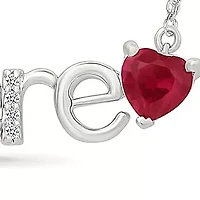 Lab Created Created Ruby and Created White Sapphire Fashion Necklace
