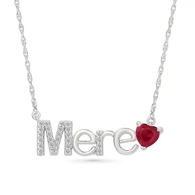 Lab Created Created Ruby and Created White Sapphire Fashion Necklace