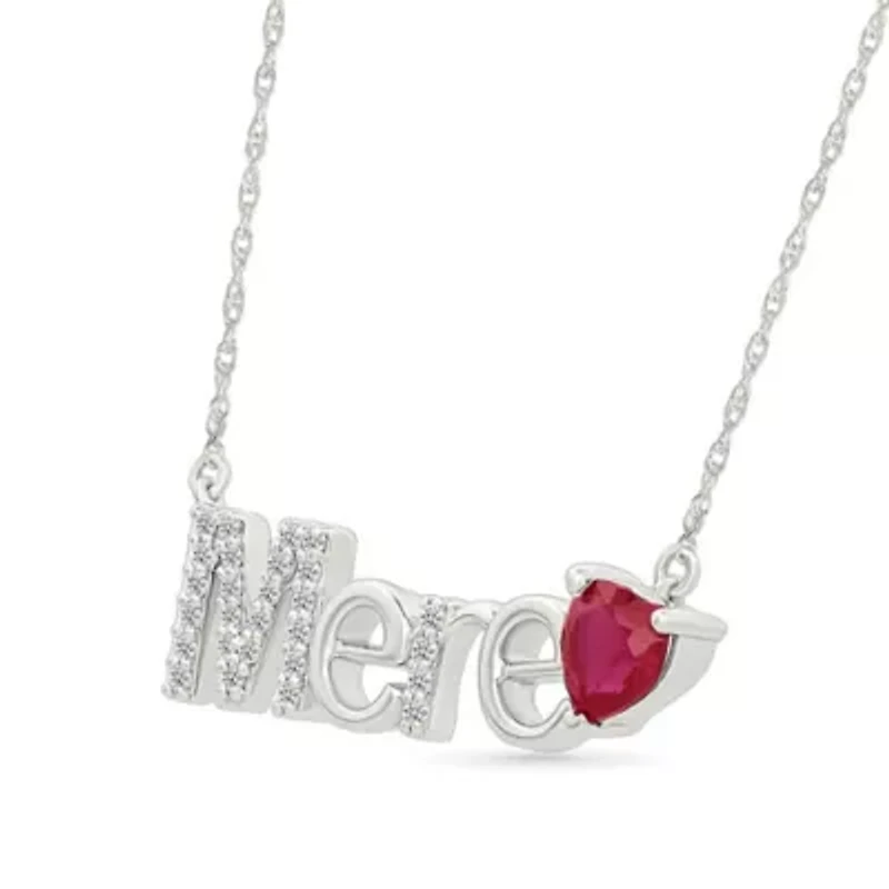 Lab Created Created Ruby and Created White Sapphire Fashion Necklace
