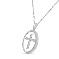Diamond Cross Religious Pendant