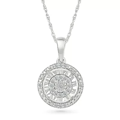 Diamond Fashion Halo Circle Pendant