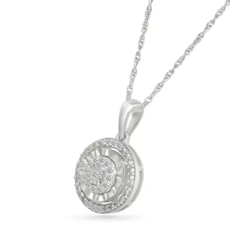 Diamond Fashion Halo Circle Pendant