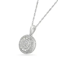 Diamond Fashion Halo Circle Pendant