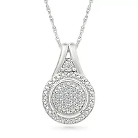 Diamond Fancy Halo Circle Pendant