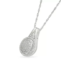 Diamond Fancy Halo Circle Pendant