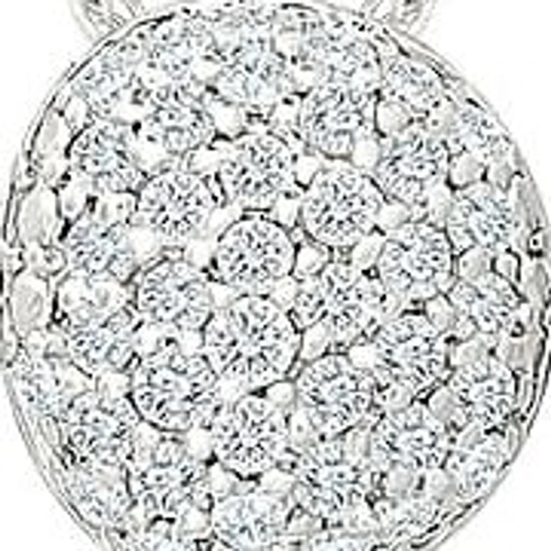 Diamond Cluster Puffy Circle Pendant