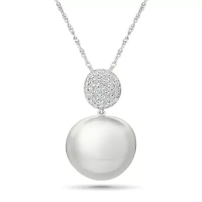 Diamond Cluster Puffy Circle Pendant