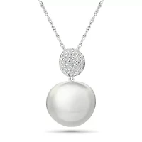 Diamond Cluster Puffy Circle Pendant