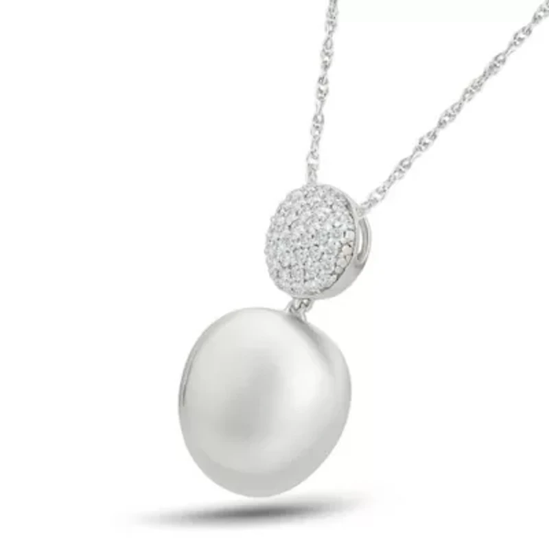 Diamond Cluster Puffy Circle Pendant