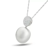 Diamond Cluster Puffy Circle Pendant