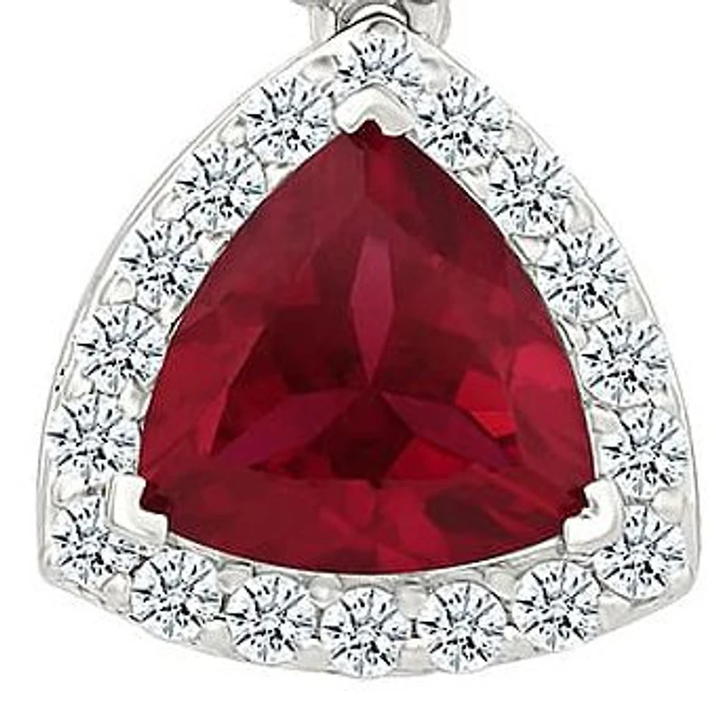Lab Created Created Ruby and Created White Sapphire Fashion Pendant