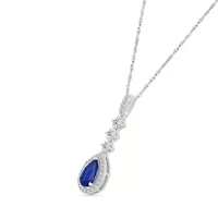 Lab Created Created Blue Sapphire and Created White Sapphire Fashion Pendant