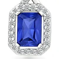 Lab Created Created Blue Sapphire and Created White Sapphire Fashion Pendant