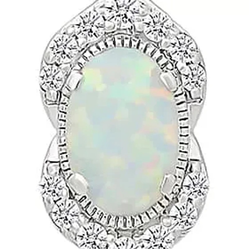 Lab Created Created Opal and Created White Sapphire Fashion Pendant