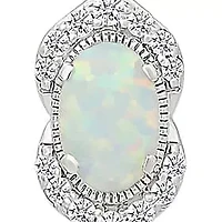 Lab Created Created Opal and Created White Sapphire Fashion Pendant