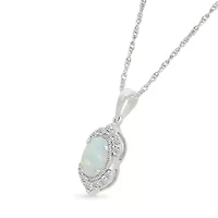 Lab Created Created Opal and Created White Sapphire Fashion Pendant