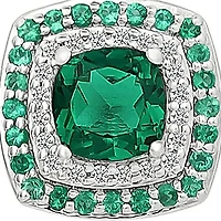 Lab Created Created Emerald and Created White Sapphire Fashion Pendant
