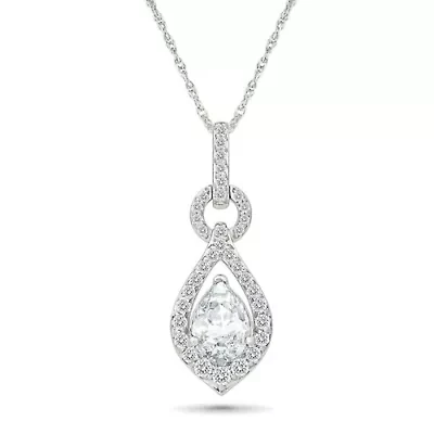 Lab Created Created White Sapphire Fashion Pendant