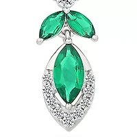 Lab Created Created Emerald and Created White Sapphire Fashion Pendant