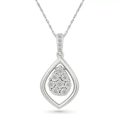 Diamond Cluster Fancy Drop Pendant
