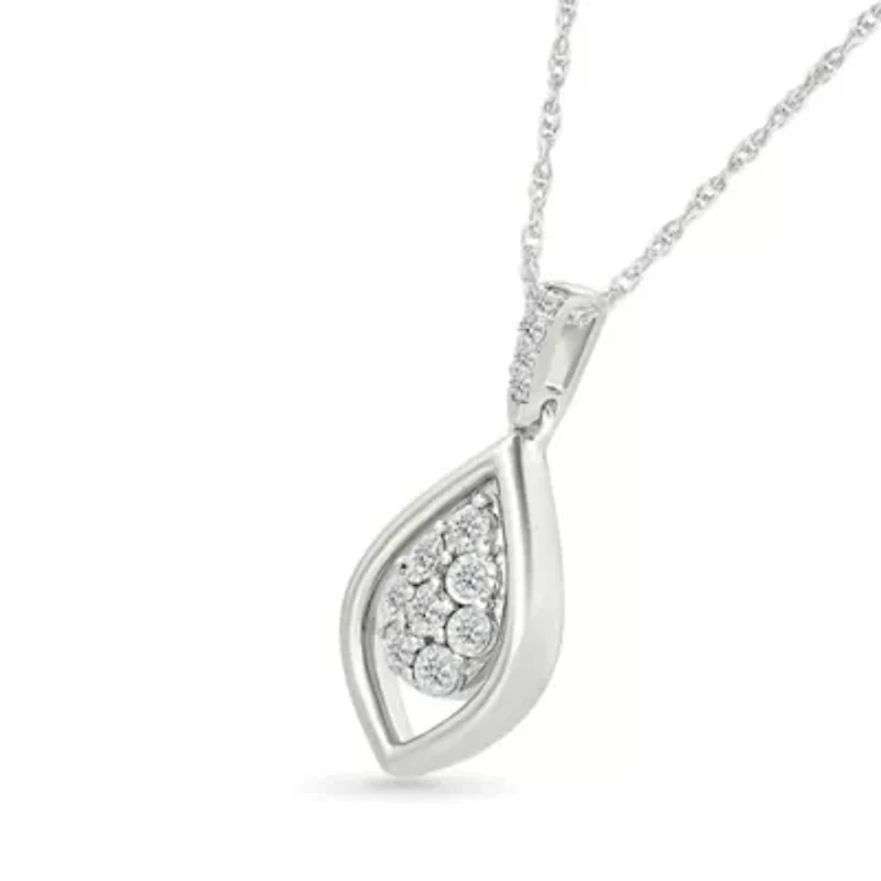 Diamond Cluster Fancy Drop Pendant