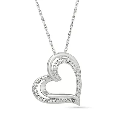 Diamond Sidetilted Heart Pendant