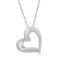 Diamond Sidetilted Heart Pendant