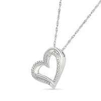 Diamond Sidetilted Heart Pendant