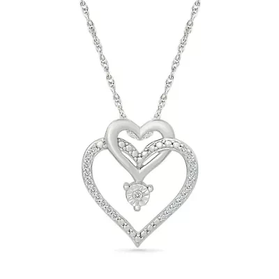 Diamond Entwined Hearts Pendant