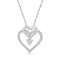 Diamond Entwined Hearts Pendant