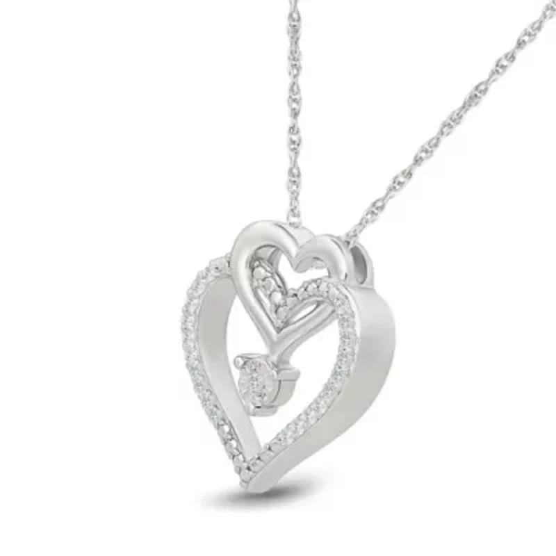 Diamond Entwined Hearts Pendant
