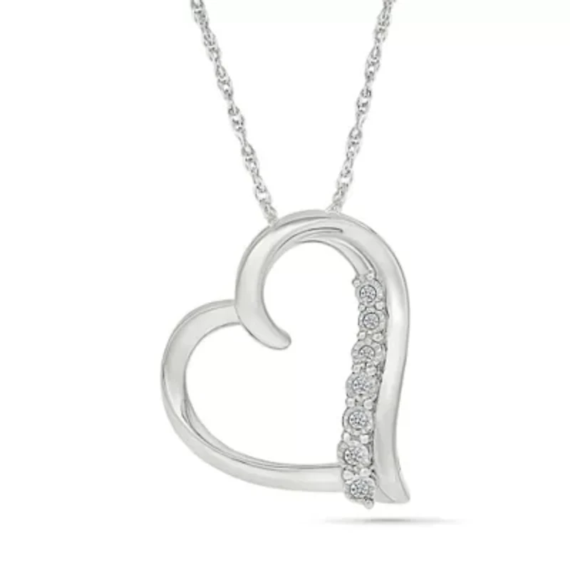 Diamond Sidetilted Heart Fancy Pendant