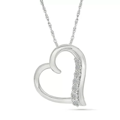 Diamond Sidetilted Heart Fancy Pendant