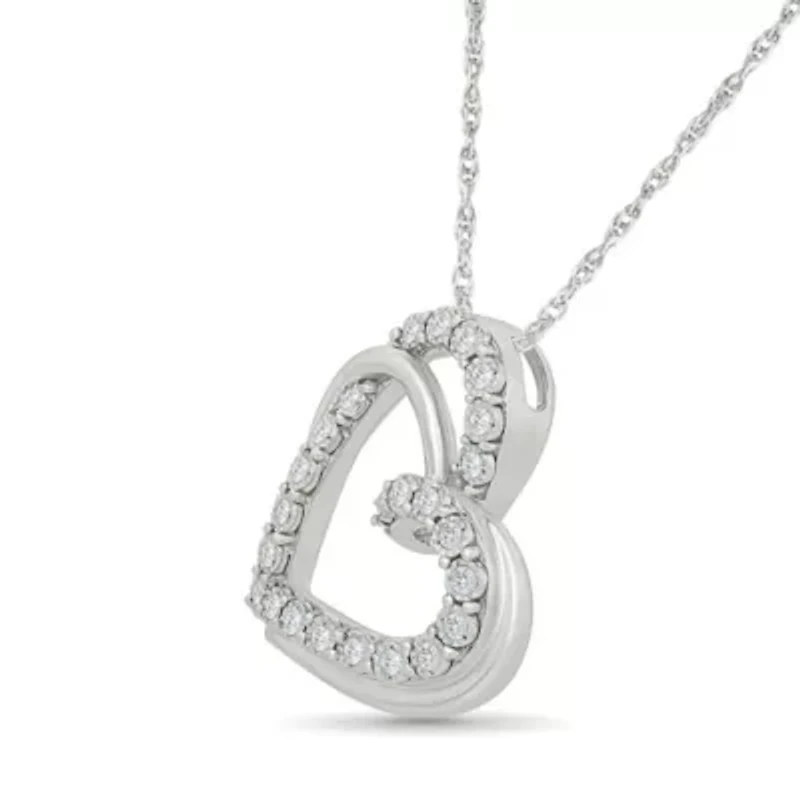 Diamond Sidetilted Heart Fancy Pendant