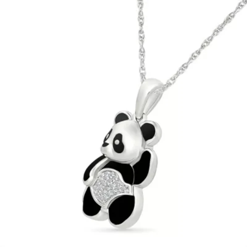 Diamond Panda Charm Pendant