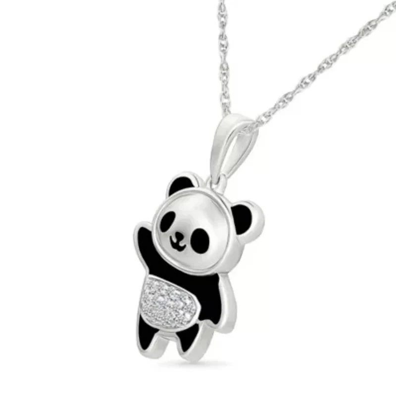 Diamond Panda Charm Pendant