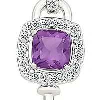 Amethyst and Created White Sapphire Charm Pendant