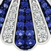 Lab Created Created Blue Sapphire and Created White Sapphire Charm Pendant