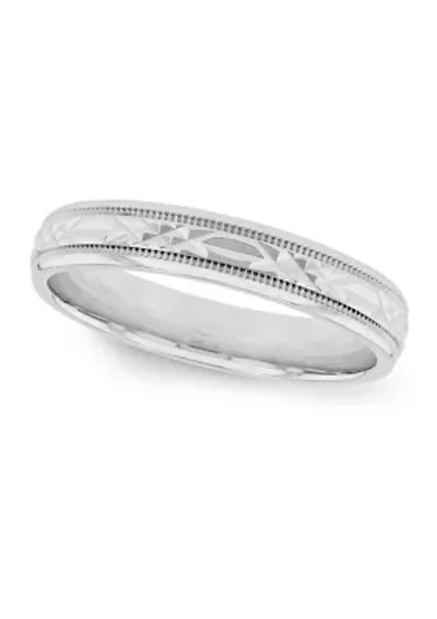 Prism-Cut Milgrain Millimeter Wedding Band .925 Sterling Silver