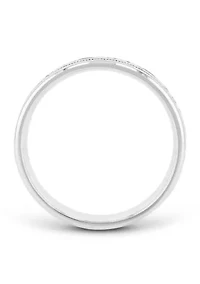 Prism-Cut Milgrain 6 Millimeter Wedding Band .925 Sterling Silver