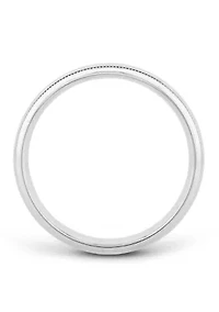 Polished Milgrain 6 Millimeter Wedding Band .925 Sterling Silver