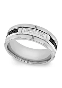 1/10 ct. t.w. Black and White Diamond Band Tungsten