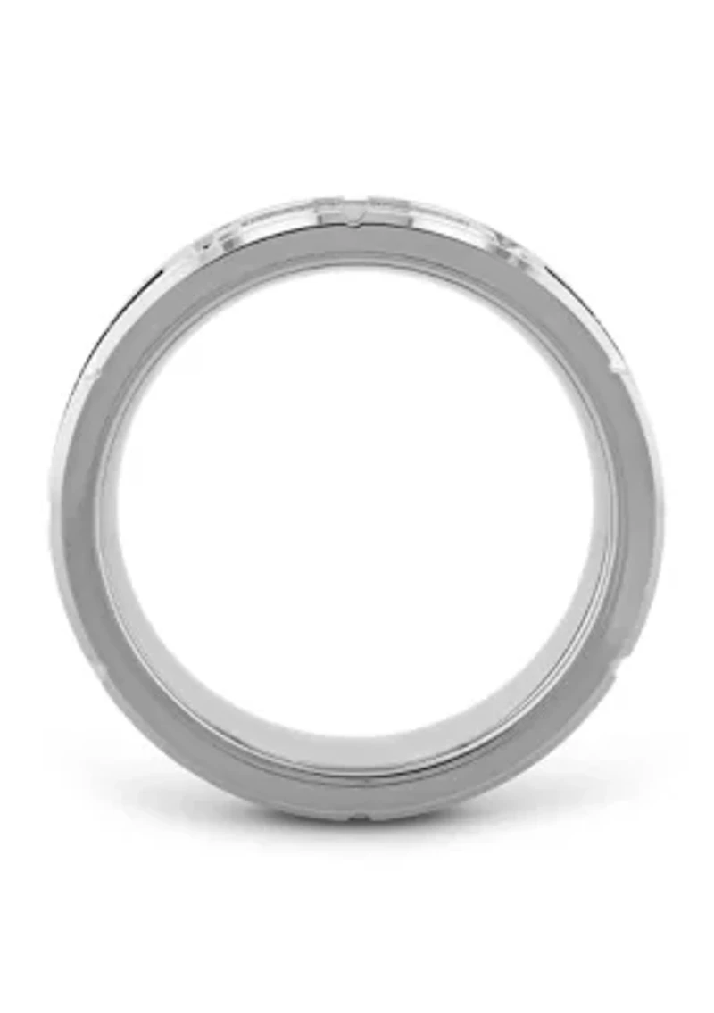 1/10 ct. t.w. Black and White Diamond Band Tungsten