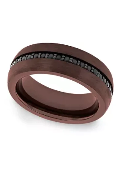 Black Sapphire Eternity Band Bronze-Tone Tungsten