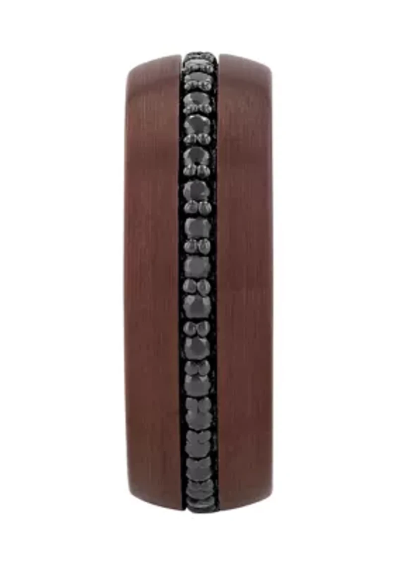 Black Sapphire Eternity Band Bronze-Tone Tungsten