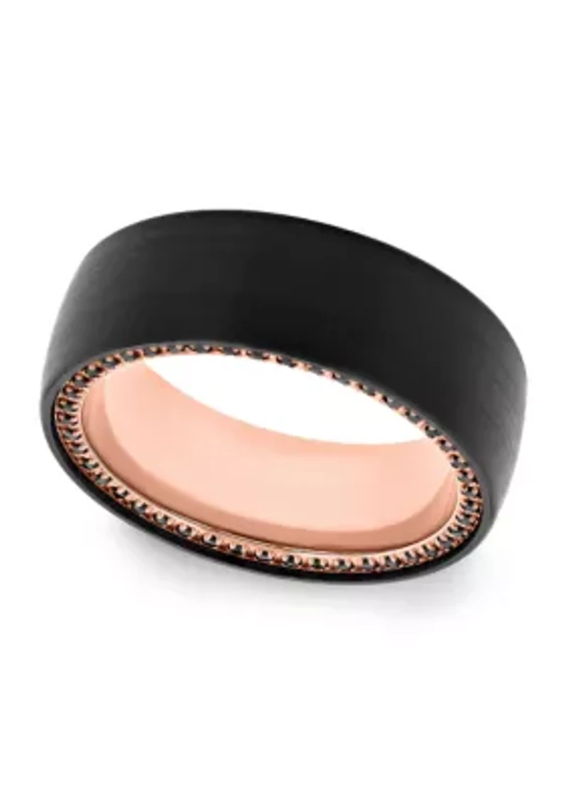Black Sapphire Band and Rose-Tone Tungsten