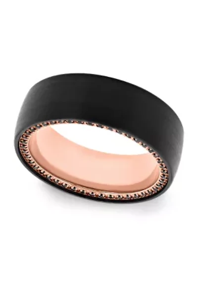 Black Sapphire Band and Rose-Tone Tungsten