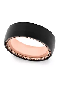 Black Sapphire Band and Rose-Tone Tungsten